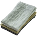 Vorschaubild Mullwaschlappen 3er Pack 25 x 25 balsamgrün, salbei, mint