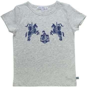 Edles T-Shirt Ritter-Druck grau-melange