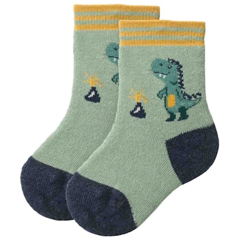 Kuschelige Frotteesöckchen Dino salbei