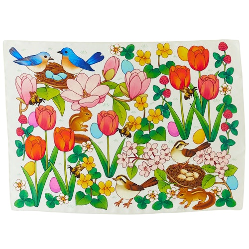Spieltuch Seide Frühling Ostern Suchbild 53 x 74 cm