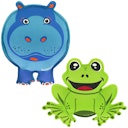 Vorschaubild 2er Set Tauchtiere aus Neopren Frosch und Nilpferd