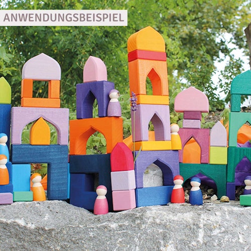 Baukasten 1001 Nacht, 54 Teile im Holzrahmen (44,5x44,5 cm)