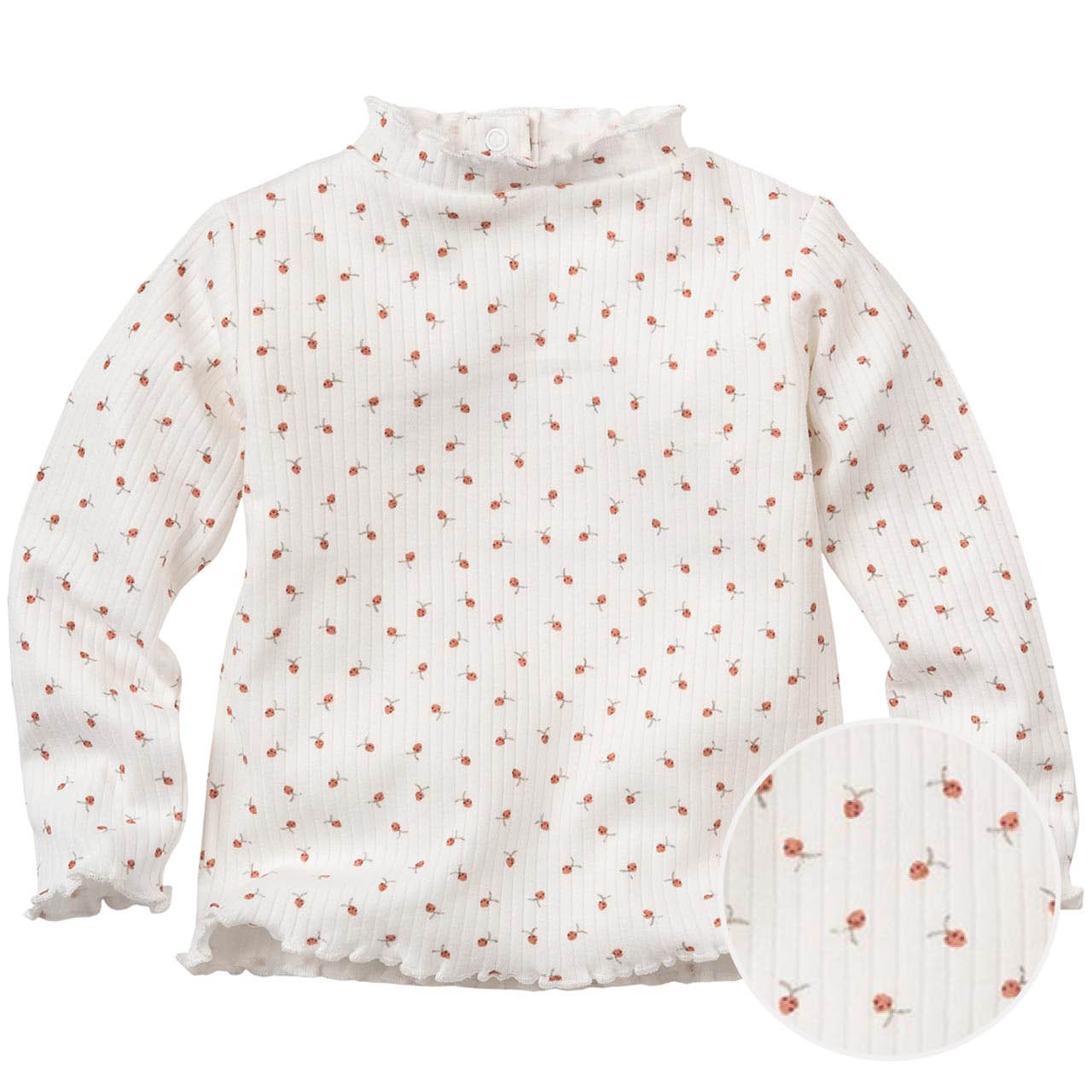 Geripptes Langarmshirt Stehkragen