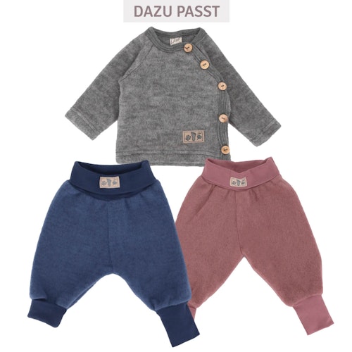 Babypullover Wollplüsch mit seitlichen Knöpfen