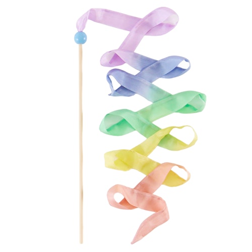 Pastell Regenbogen Tanzband aus Seide 2,4 m