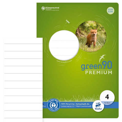 Staufen Green Schulheft liniert – Lineatur 4, DIN A4
