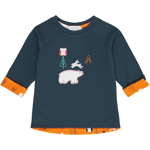 Navy orange Wendeshirt langarm Eisbären
