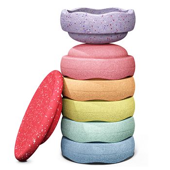  Stapelstein® Winter Special Rainbow Set pastel + Balanceboard