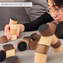 Vorschaubild Design Holz Stapelspiel für Jung und Alt, Set mit 22 Steinen für kreatives Stapeln