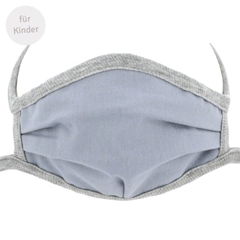 Kinder Mundbedeckung 4-8 J. - Wiederverwendbare Maske grau