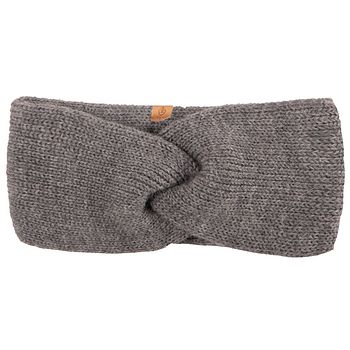 Damen Stirnband Wolle grau