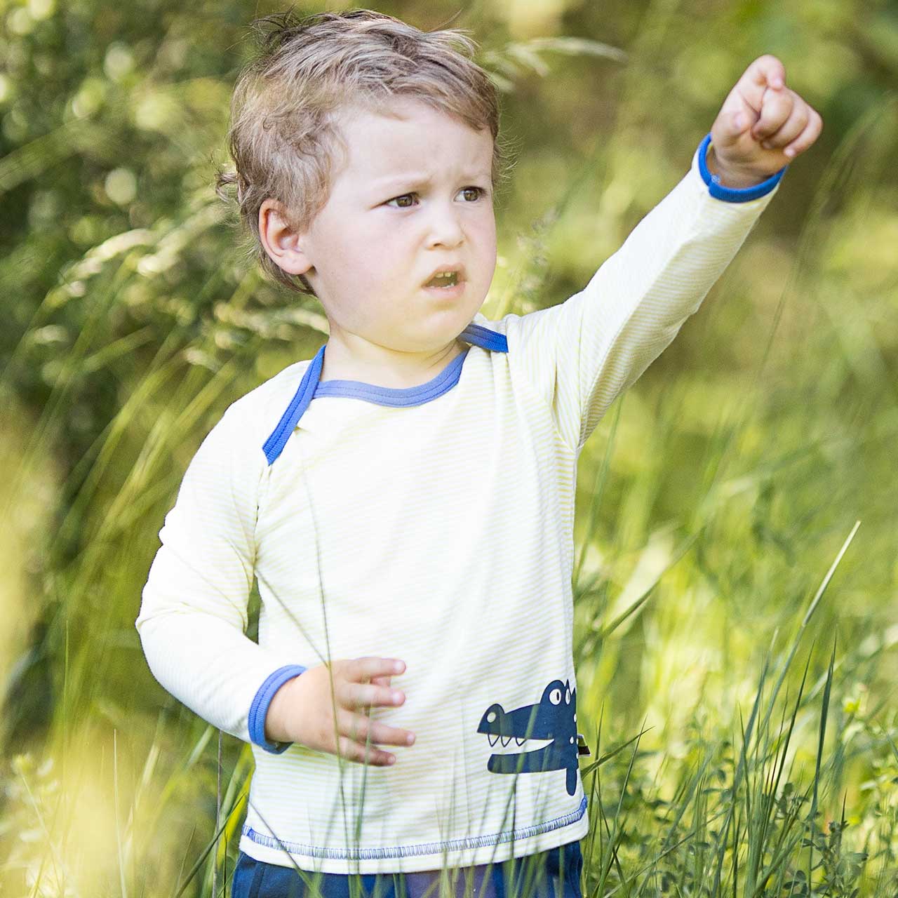 Leichtes Ringel Shirt langarm Tiermotiv