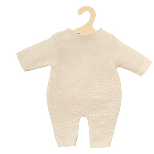 Puppen Strickstrampler 28-35cm beige, Bio-Baumwolle