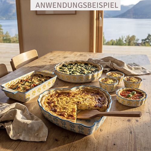 Quicheform FLORAL 22 cm zum Backen und Servieren