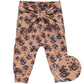 Edle Krabbelhose Schleife Blumen braun