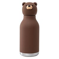 Bestie Bottle Edelstahltrinkflasche mit Trinkhalm Braunbär 460 ml