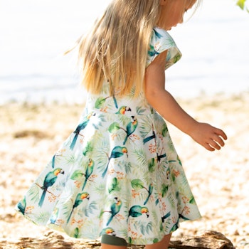 Flatterkleid kurzarm Tukan Green