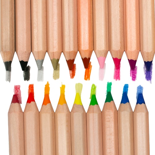 18 dicke Buntstifte im edlen Blechetui