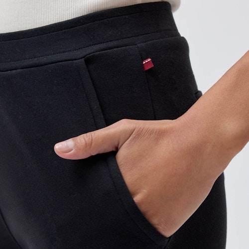 Damen Interlock-Hose Slim fit schwarz