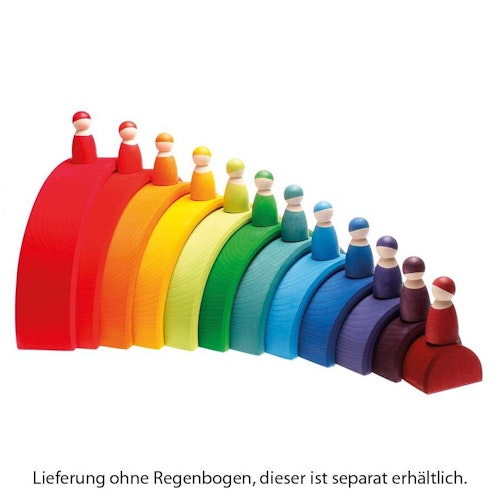 Regenbogen Freunde Figuren 12 Stück Massivholz