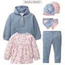 Vorschaubild Wende Dreiecktuch Blumen rauchblau