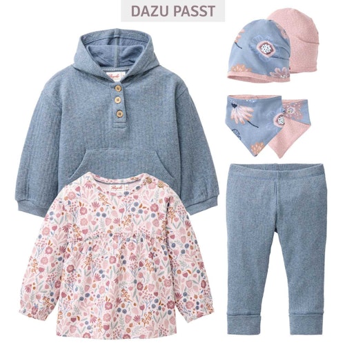 Wende Dreiecktuch Blumen rauchblau