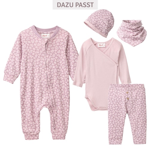 Edler Rippe Langarmstrampler Veilchen malve