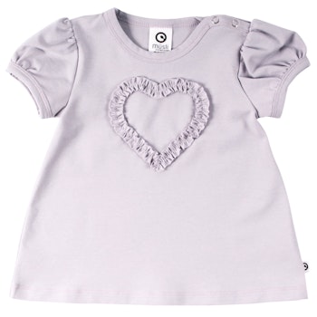 Ausgestelltes T-Shirt Herz in hellem lila