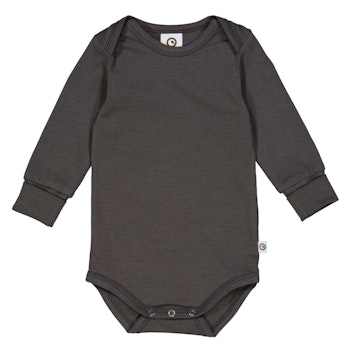 Body langarm uni grau