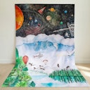 Vorschaubild Spieltuch Bio-Baumwolle Erde & Weltall 150 x 100 cm