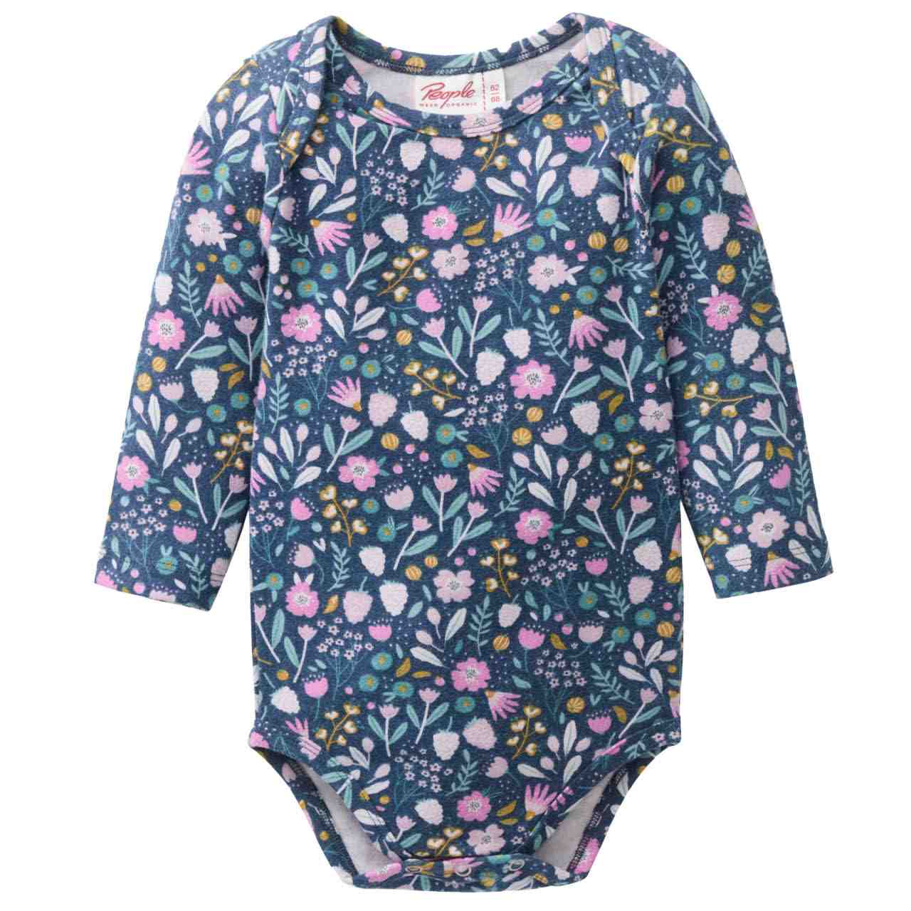 Edler Jersey Langarmbody Blümchen