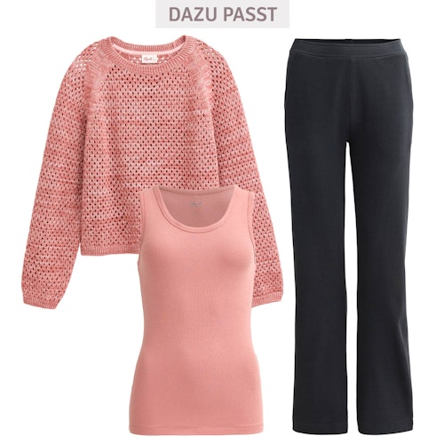 Damen Tank Top Rippe rosa