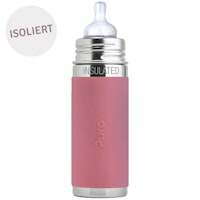 Isolierte Babyflasche Lochgrösse mittel altrosa