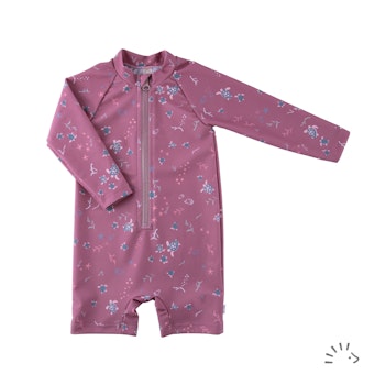 UV Strand-und Badeoverall langarm Schildkröten mauve