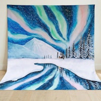 Spieltuch Bio-Baumwolle Polarlichter 100 x 100 cm