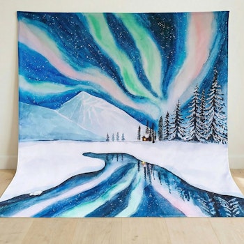 Spieltuch Bio-Baumwolle Polarlichter 100 x 100 cm