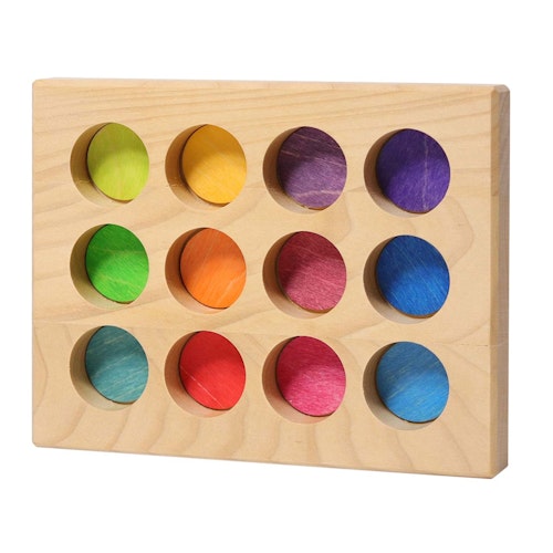 Regenbogen Sortierbrettchen Steckspiel ab 1 Jahr (18x14x2 cm)