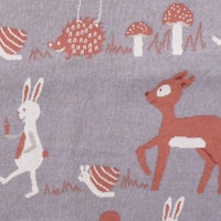 Kuscheldecke Baumwolle Waldtier-Parade rostrosa 80 x 100 cm