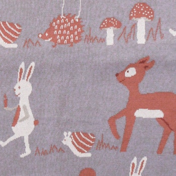 Kuscheldecke Baumwolle Waldtier-Parade rostrosa 80 x 100 cm