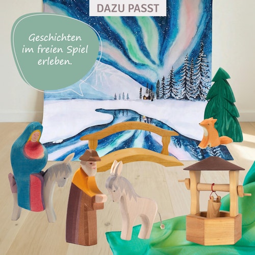 Josef wandernd - Krippenfigur aus Holz, 16 cm