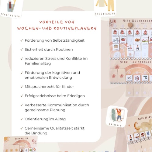 Wochenplaner mit Regenbogen Motiv und 3 Routineplänen