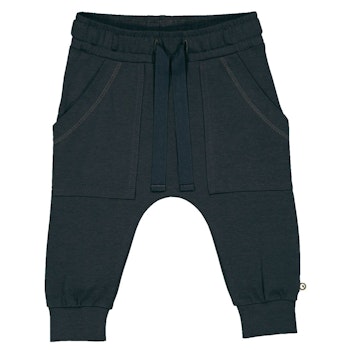 Weiche Babyhose große Taschen rauchiges dunkelblau