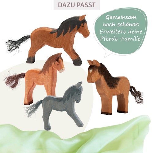 Kaltblutpferd Holzfigur 12,5 cm