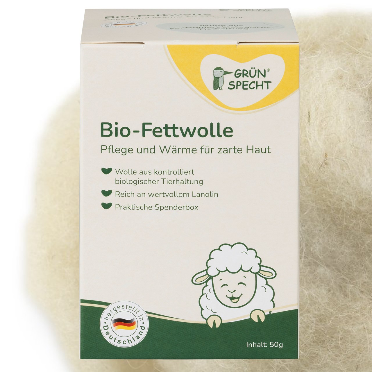 Bio Fettwolle pflegend 50g