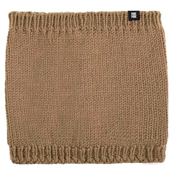 Schlauschal gestrickt Wolle 5-14 Jahre dunkelbeige