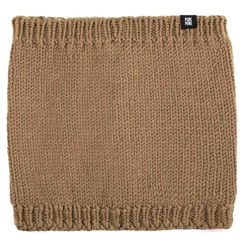 Schlauschal gestrickt Wolle 5-14 Jahre dunkelbeige