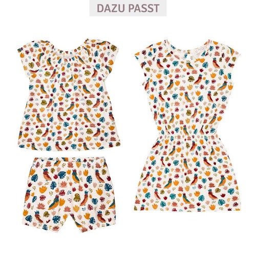 Leichtes Sommer Kleid Papageien