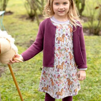 Sweatkleid Pferde Alloverprint grau