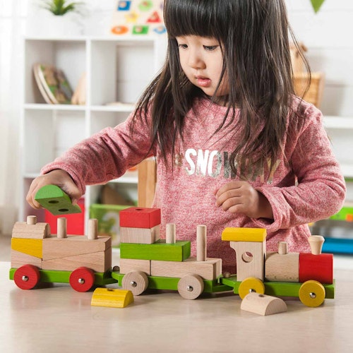 Stapelzug Steckspielzeug aus Holz