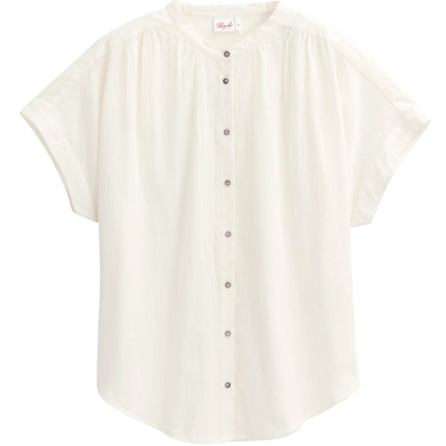 Damen Kurzarm-Bluse weiß